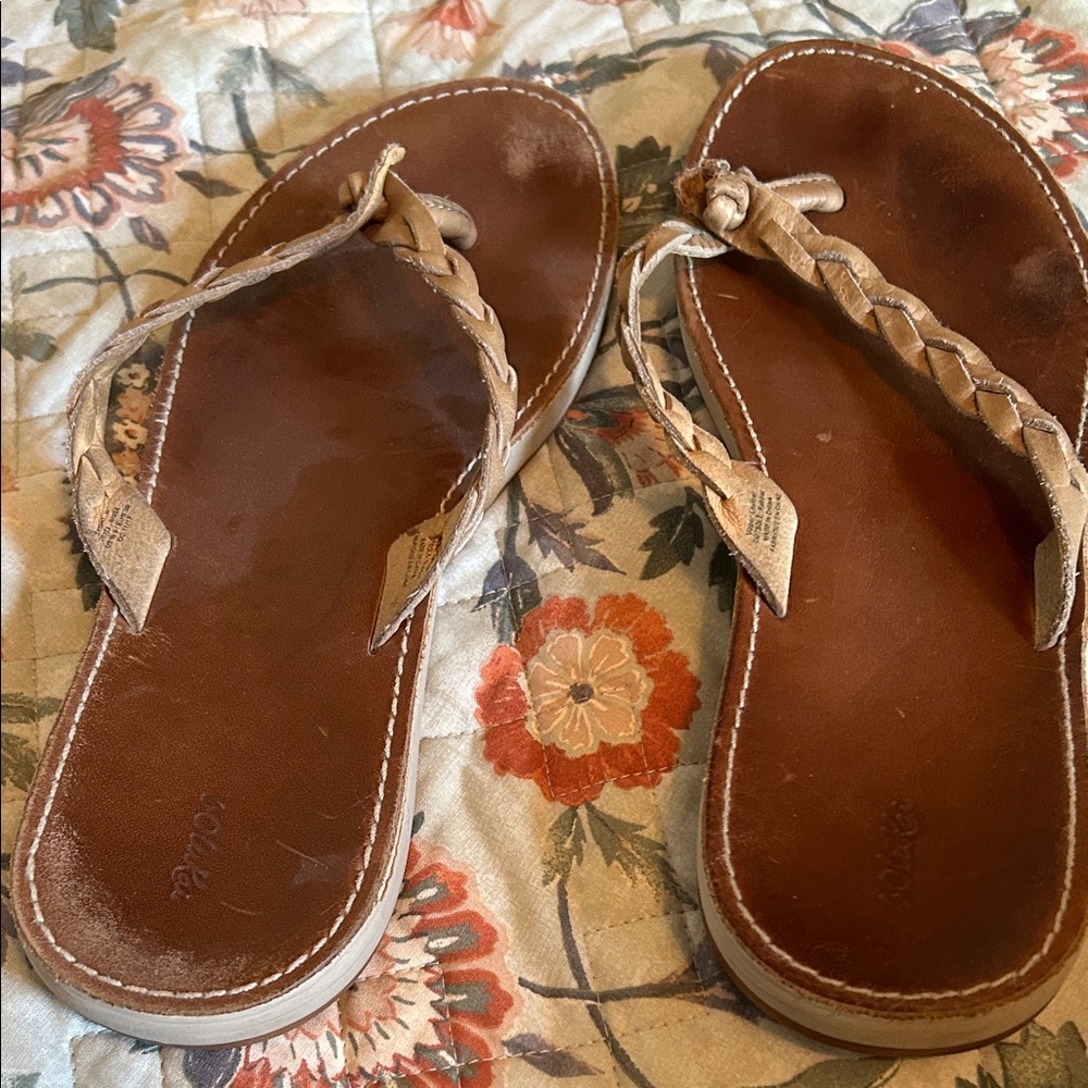 Flip-flop sandals, braided leather. Lukas